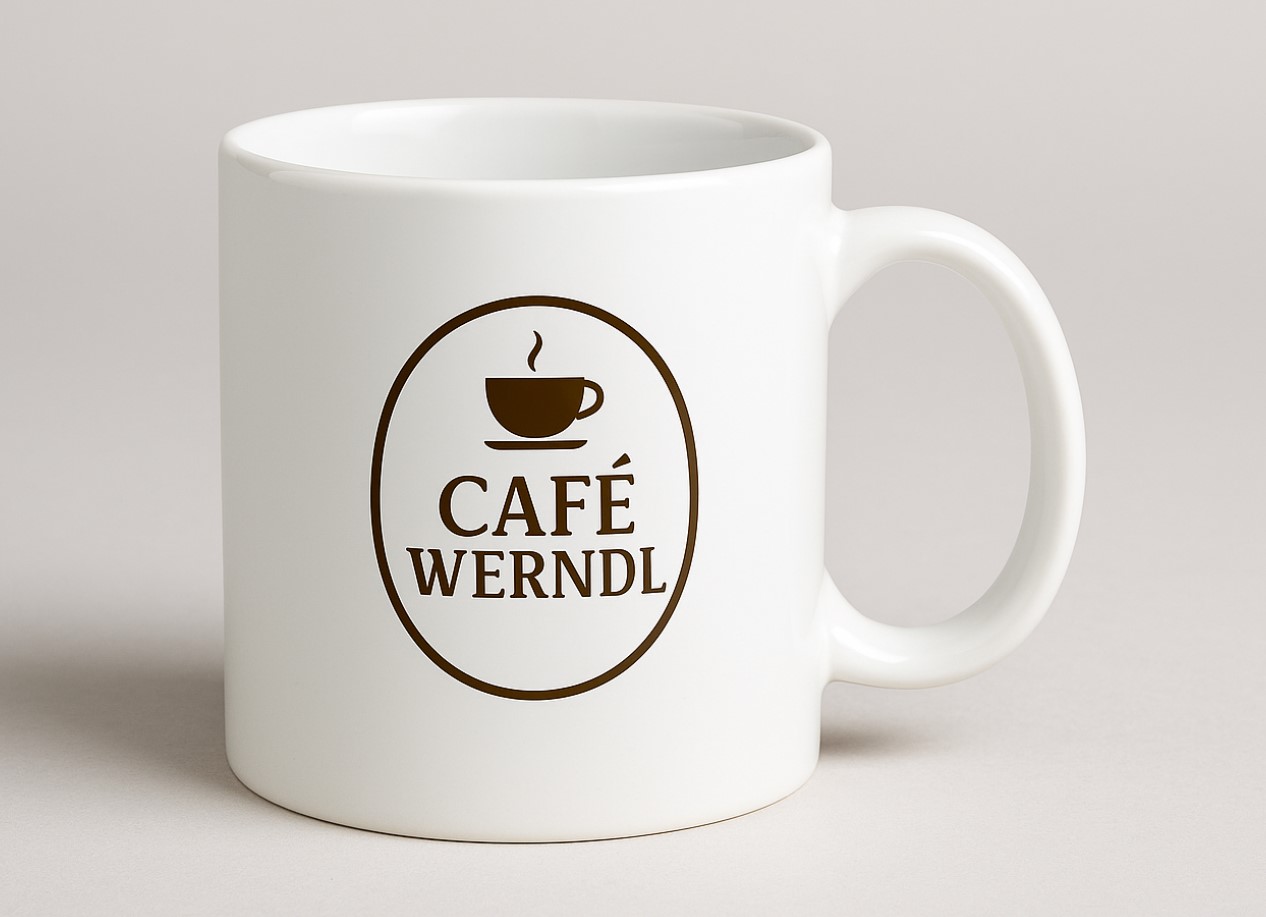 Porzellantasse mit Logo